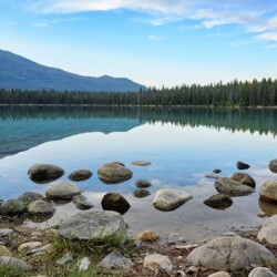 Annette Lake in Jasper National Park, Rocky Mountains, Alberta, Canada