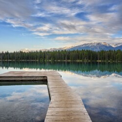 Annette Lake in Jasper National Park, Rocky Mountains, Alberta, Canada