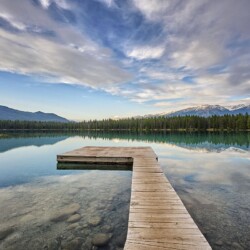 Annette Lake in Jasper National Park, Rocky Mountains, Alberta, Canada
