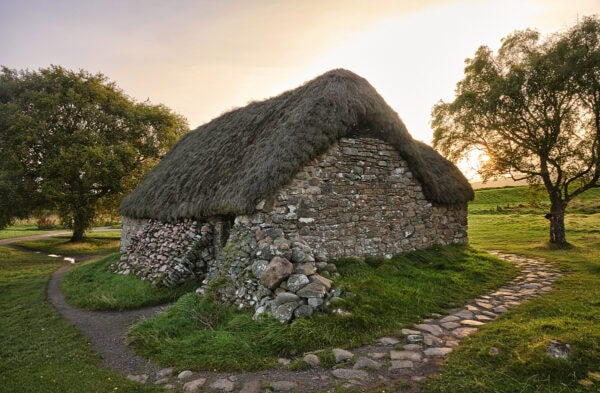 Leanach Cottage at the Culloden Battlefield, Inverness-shire, Scotland