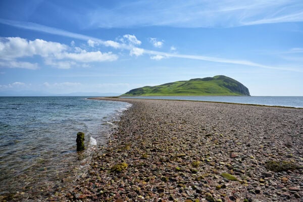 The Doirlinn connects Island Davaar with the mainland at low tide, Argyll, Scotland