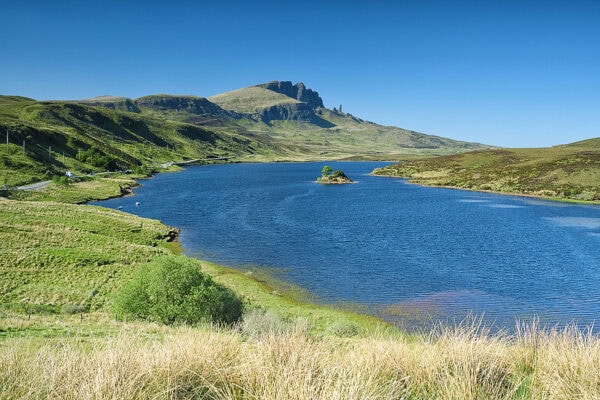 Loch Fada and the Old Man of Storr, Isle of Skye, Scotland