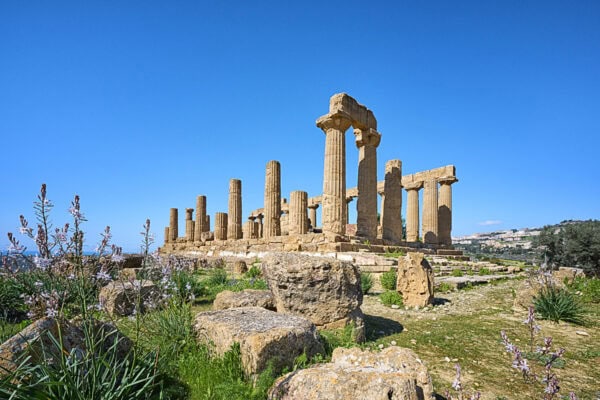 The temple of agrigentus, a greek temple in the valley of the ag.